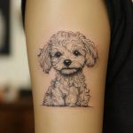 ein mikrorealistisches Tattoo von einem Hund