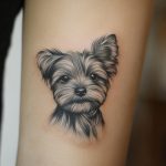ein mikrorealistisches Tattoo von einem Hund