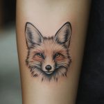 ein mikrorealistisches Tattoo von einem Fuchs