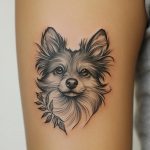 ein mikrorealistisches Tattoo von einem Hund
