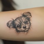 ein mikrorealistisches Tattoo von einem Hund
