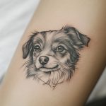 ein mikrorealistisches Tattoo von einem Hund