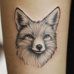 ein mikrorealistisches Tattoo von einem Fuchs