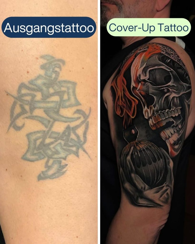 Cover-Up Tattoo Wien: fertiges Cover-Up-Motiv